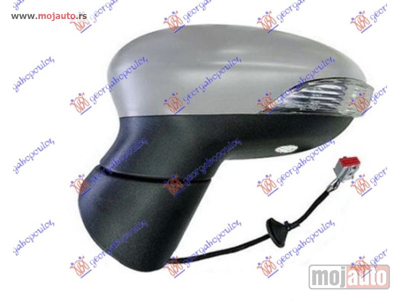 Glavna slika -  RETROVIZOR ELEKTRICNI SA GREJACEM PM (MIGAVAC) (SVETLO) (8 PIN) (ASFERICNO STAKLO) Levo Ford fiesta 13-17 -dostupno - MojAuto