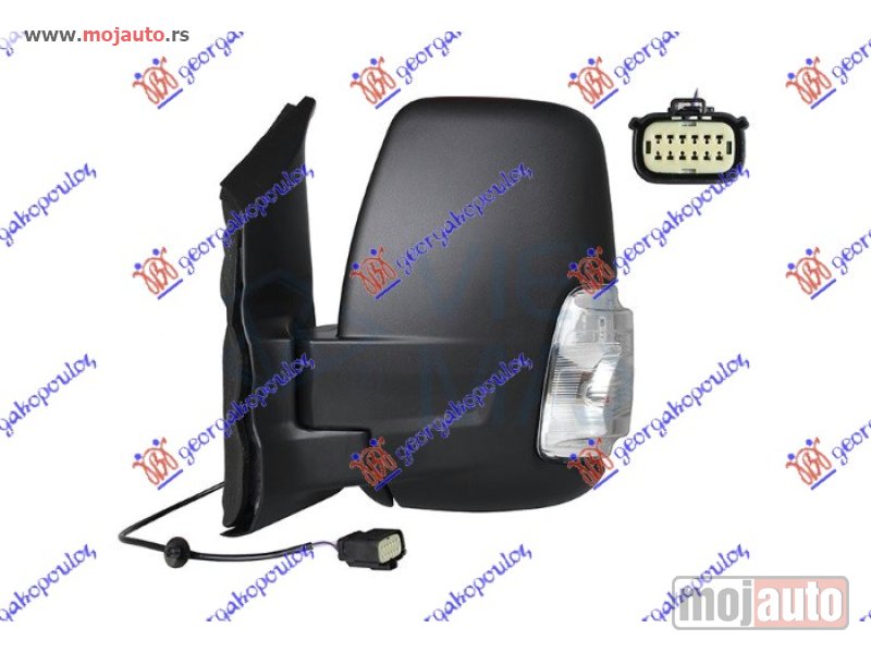 Glavna slika -  RETROVIZOR MEHANICKI KRATKI (MIGAVAC) (A KVALITET) (KONVEKSNO STAKLO) Levo Ford transit 19- -dostupno - MojAuto