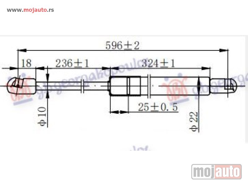 Glavna slika -  AMORTIZER GEPEK VRATA (597L-465N) Honda civic h/b-l/b 12-16 -nedostupno - MojAuto