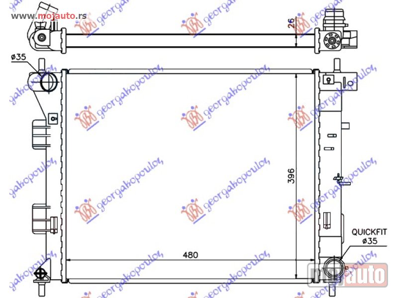 Glavna slika -  HLADNJAK MOTORA 1.4/1.6 CRDi (48x39x2.6) Hyundai i30 5d 12-14 -dostupno - MojAuto