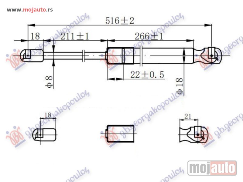 Glavna slika -  AMORTIZER GEPEK VRATA KARAVAN (516L-495N) Hyundai i30 5d 12-14 -dostupno - MojAuto