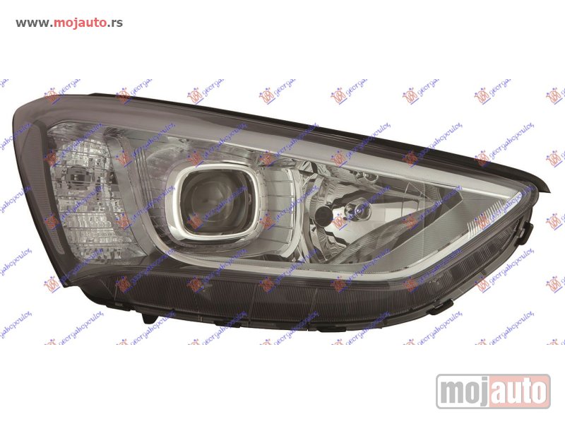 Glavna slika -  FAR ELEKTRICNI SA LED DNEVNIM SVETLOM (DEPO) Desno Hyundai santa fe 12-16 -dostupno - MojAuto