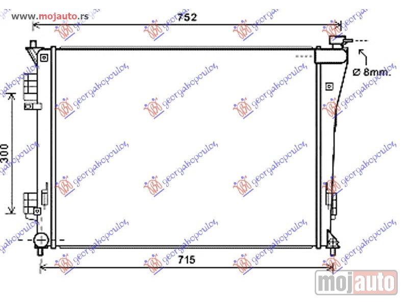 Glavna slika -  HLADNJAK MOTORA 1.6/2.0i 16V (63.8x48.5x1.4) Hyundai i40 11- -dostupno - MojAuto