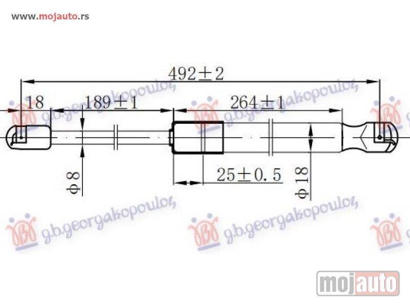 Glavna slika -  AMORTIZER GEPEK VRATA (492L-400N) Kia rio h/b 11-14 -dostupno - MojAuto