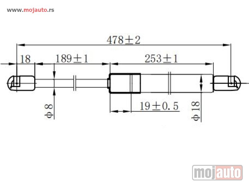 Glavna slika -  AMORTIZER GEPEK VRATA (478L-600N) Kia sorento 09-12 -dostupno - MojAuto