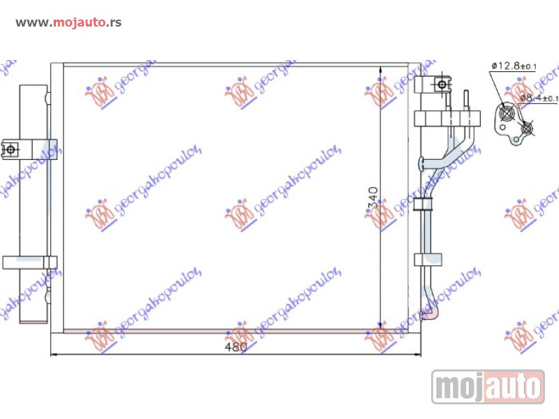 Glavna slika -  HLADNJAK KLIME ZA SVE MODELE BENZIN (440x340x16) Kia picanto 11-15 -dostupno - MojAuto