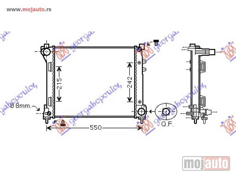 Glavna slika -  HLADNJAK MOTORA 0.9i 8V 1.3 DIZEL (48x39.2x16) Lancia y 11-24 -nedostupno - MojAuto