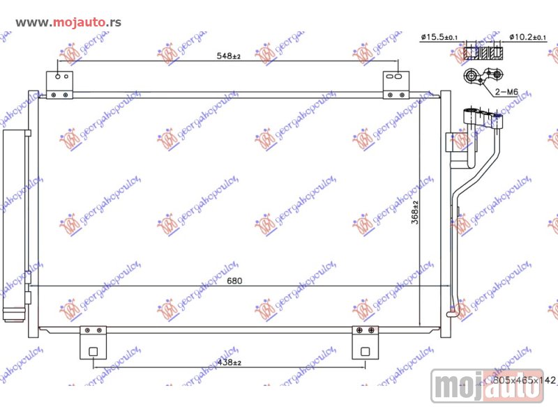 Glavna slika -  HLADNJAK KLIME ZA SVE MODELE BENZIN (PETROLR134) (658x368x16) Mazda 6 18- -dostupno - MojAuto