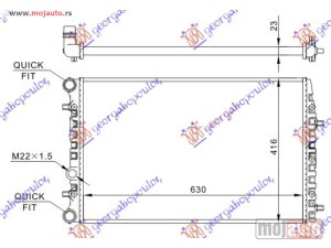 NOVI: delovi  HLADNJAK MOTORA ZA SVE MODELE BENZIN/DIZEL (MAN/AUTO) (+/-AC) (63x41) Vw polo 05-09 -dostupno