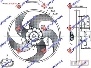 NOVI: delovi  VENTILATOR KOMPLET (BENZIN/DIZEL) (-AC) Peugeot 206 98-09 -dostupno
