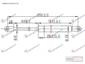 NOVI: delovi  AMORTIZER GEPEK VRATA 4 VRATA (252L-425N) Mazda 3 sdn-h/b (bk) 04-08 -dostupno