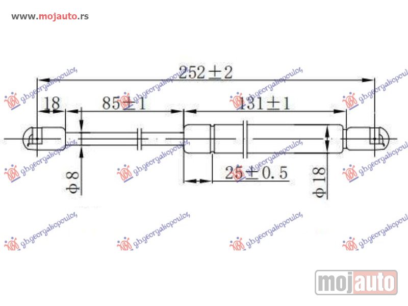 Glavna slika -  AMORTIZER GEPEK VRATA 4 VRATA (252L-425N) Mazda 3 sdn-h/b (bk) 04-08 -dostupno - MojAuto