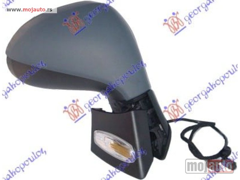 Glavna slika -  RETROVIZOR ELEKTRICNI SA GREJACEM PM (CC) (ELEKTRO-SKLOPIV) (MIGAVAC) (KONVEKSNO STAKLO) Desno Peugeot 207 06-14 -dostupno - MojAuto