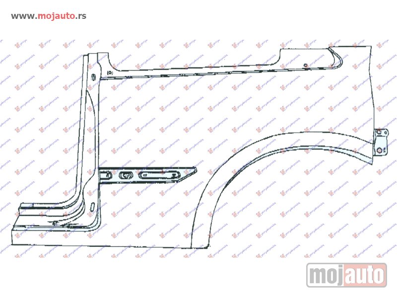 Glavna slika -  ZADNJI BLATOBRAN 3 VRATA Levo Renault megane sdn-h/b-l/b 02-05 -dostupno - MojAuto