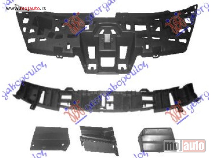 Glavna slika -  SINA PREDNJEG BRANIKA PLASTICNA (SET 5 KOM) Renault clio 09-13 -dostupno - MojAuto