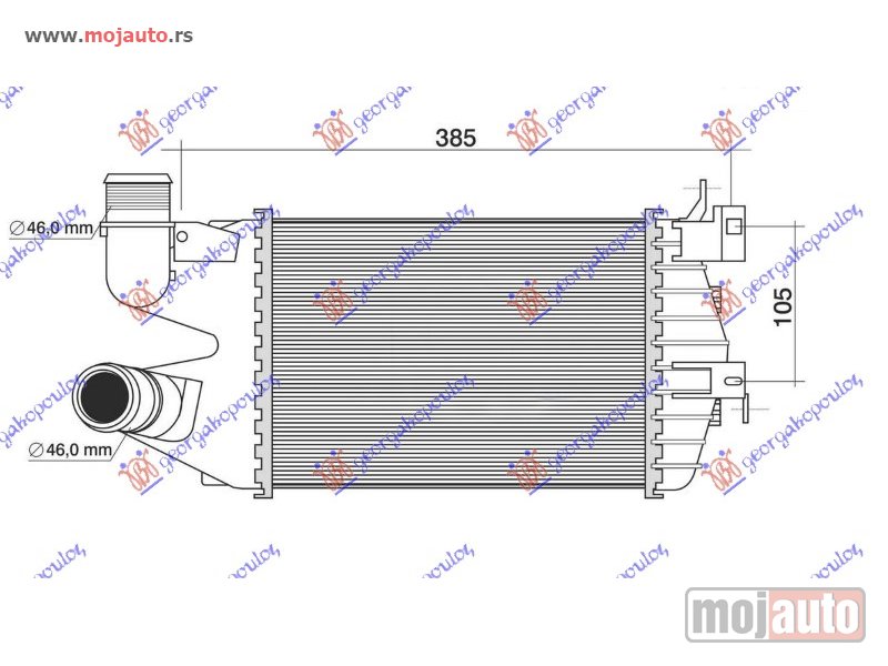 Glavna slika -  HLADNJAK INTERKULERA 1.7 CDTi DIZEL (260x180x62) 08- Opel zafira 05-12 -dostupno - MojAuto