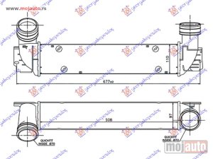 NOVI: delovi  HLADNJAK INTERKULERA 3.0 (325D-330D) BENZIN (510x100x105) CEV 70-70 Bmw series 3 (e90/91) sdn/s.w. 05-08 -dostupno