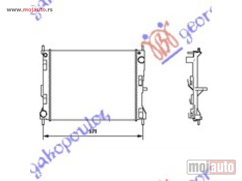 Glavna slika -  HLADNJAK MOTORA 1.5 DIZEL (-AC) (49.4x41.5x2.3) (ENGLESKA) Renault modus 05-08 -dostupno - MojAuto