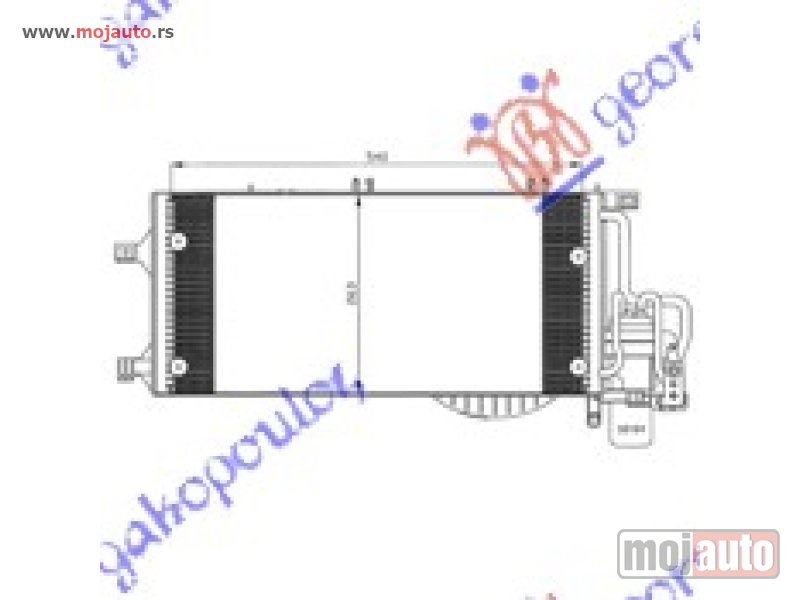 Glavna slika -  HLADNJAK KLIME 1.7 CDTI (540x260) -2003 Opel combo 00-12 -dostupno - MojAuto