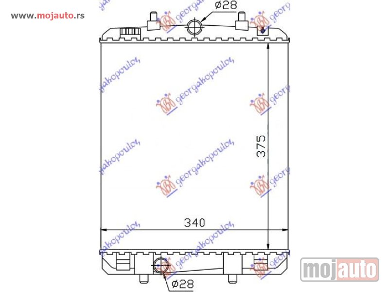 Glavna slika -  HLADNJAK MOTORA 1.4 HDi (37.4x32.6x16) Citroen c1 06-12 -dostupno - MojAuto