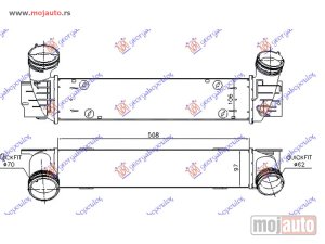 NOVI: delovi  HLADNJAK INTERKULERA 2.0 (320D) DIZEL (510x95x105) CEV 70-62 Bmw series 1 (e81/87) 3/5d 04-11 -dostupno
