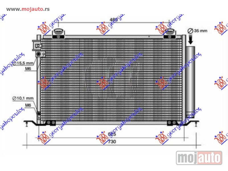 Glavna slika -  HLADNJAK KLIME 2.0/2.4 BENZIN (645x360x16) Toyota avensis (t25) 03-08 -dostupno - MojAuto
