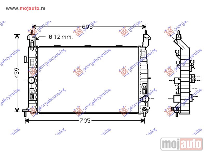 Glavna slika -  HLADNJAK MOTORA 1.7 CDTi DIZEL (MAN) (610x360x26) Opel meriva 03-10 -dostupno - MojAuto