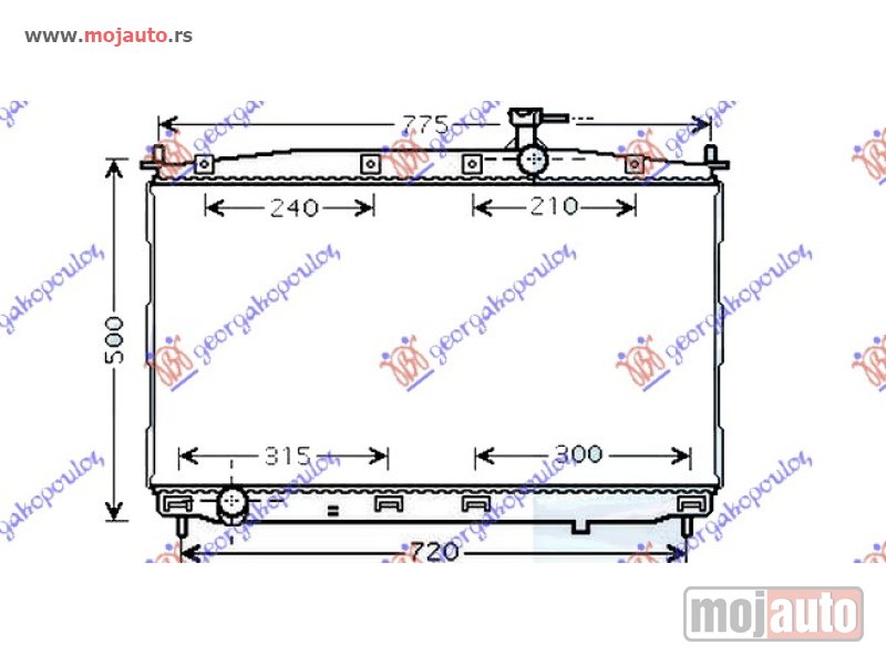 Glavna slika -  HLADNJAK MOTORA 2.7 i24V/2.0/2.2 CRDi (MAN) (43x77) Hyundai santa fe 05-09 -dostupno - MojAuto
