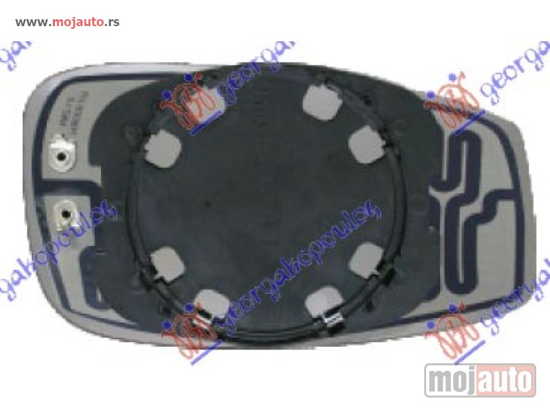Glavna slika -  STAKLO RETROVIZORA SA GREJACEM -2009 (KONVEKSNO) Levo Lancia musa 03-13 -dostupno - MojAuto