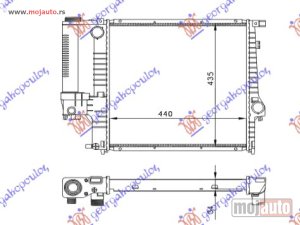 NOVI: delovi  HLADNJAK MOTORA ZA SVE MODELE BENZIN (MAN) (+AC) (440x440x32) (MEHANICKI SPOJ) Bmw z3 96-03 -dostupno