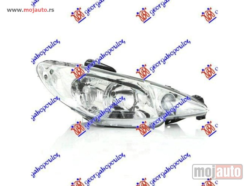Glavna slika -  FAR ELEKTRICNI DUPLO SOCIVO (H1/H7) 2006- (TYC) Desno Peugeot 206 98-09 -dostupno - MojAuto