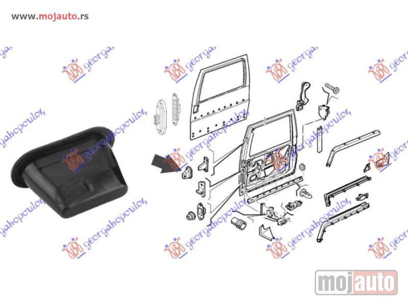Glavna slika -  GRANICNIK KLIZNIH VRATA Peugeot expert 95-03 -dostupno - MojAuto
