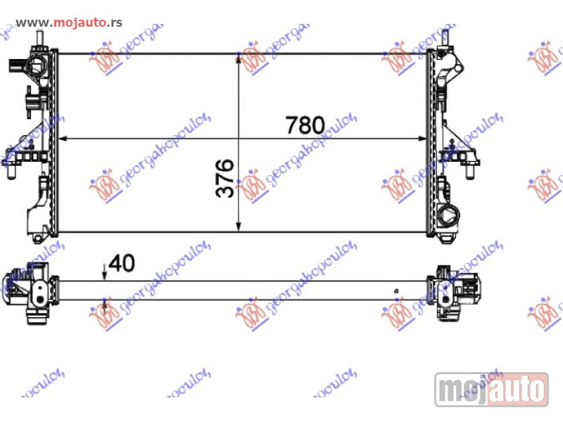 Glavna slika -  HLADNJAK MOTORA 2.0 JTD + AC (78x37.6x4.0) Fiat ducato 06-14 -nedostupno - MojAuto
