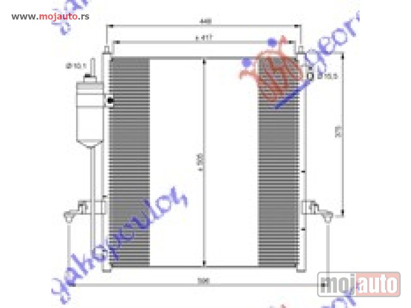 Glavna slika -  HLADNJAK KLIME 2.5 TURBO DIZEL (430x420) Mitsubishi p/u l200 06-10 -dostupno - MojAuto