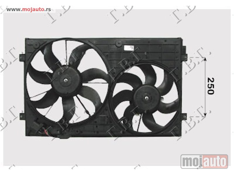 Glavna slika -  VENTILATOR (DUPLI) (BENZIN/DIZEL) (HLADNJAK 40cm) Vw passat 05-11 -dostupno - MojAuto