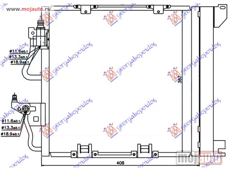 Glavna slika -  HLADNJAK KLIME 1.7/1.9 CDTi (410x380) Opel zafira 05-12 -dostupno - MojAuto