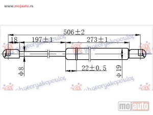NOVI: delovi  AMORTIZER GEPEK VRATA (505L-610N) Opel zafira 05-12 -dostupno