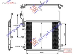 NOVI: delovi  HLADNJAK KLIME 1.1cc 12V (41x340) Hyundai atos prime 03-07 -dostupno