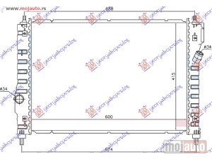 NOVI: delovi  HLADNJAK MOTORA 1.6 16v BENZIN (MAN) (600x415x16) Chevrolet aveo h/b-l/b 08-12 -dostupno