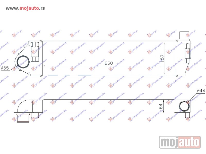 Glavna slika -  HLADNJAK INTERKULERA 1.9 (AUTO) - 2.0 DCI (MAN-AUTO) (630x157x64) Renault megane sdn-h/b-l/b 02-05 -dostupno - MojAuto