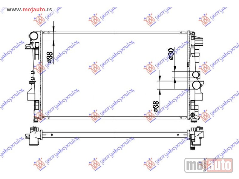 Glavna slika -  HLADNJAK MOTORA BENZIN/DIZEL (MAN) (68x41) Mercedes vito (w639) & viano 04-10 -dostupno - MojAuto