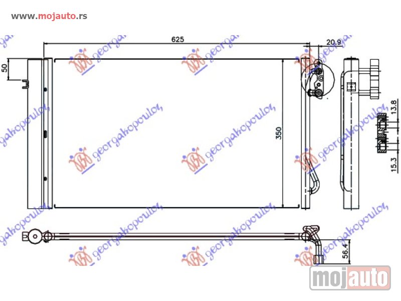 Glavna slika -  HLADNJAK KLIME 2.0/3.0 TURBO DIZEL (580x340x16) Bmw series 1 (e81/87) 3/5d 04-11 -dostupno - MojAuto