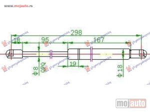 NOVI: delovi  AMORTIZER GEPEK VRATA 00- (298L-650N) Audi a4 00-04 -dostupno