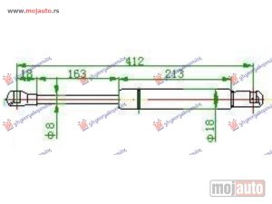 NOVI: delovi  AMORTIZER GEPEK VRATA (412L-400N) Bmw series 1 (e81/87) 3/5d 04-11 -dostupno