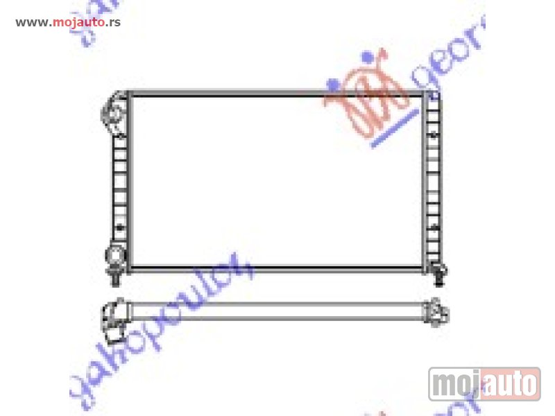Glavna slika -  HLADNJAK MOTORA 1.2 1.6i 1.9D JTD (-AC) (647x415x35) Fiat doblo 05-09 -dostupno - MojAuto