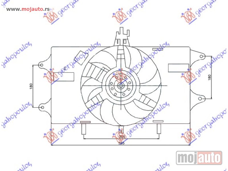 Glavna slika -  VENTILATOR KOMPLET (1.2 BENZIN) (+AC) Fiat doblo 01-05 -dostupno - MojAuto