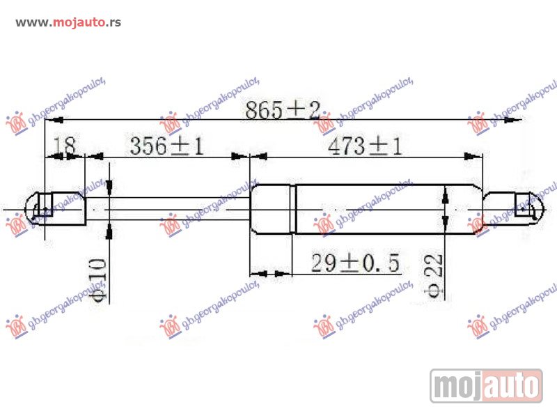 Glavna slika -  AMORTIZER GEPEK VRATA (865L-370N) Fiat doblo 01-05 -dostupno - MojAuto