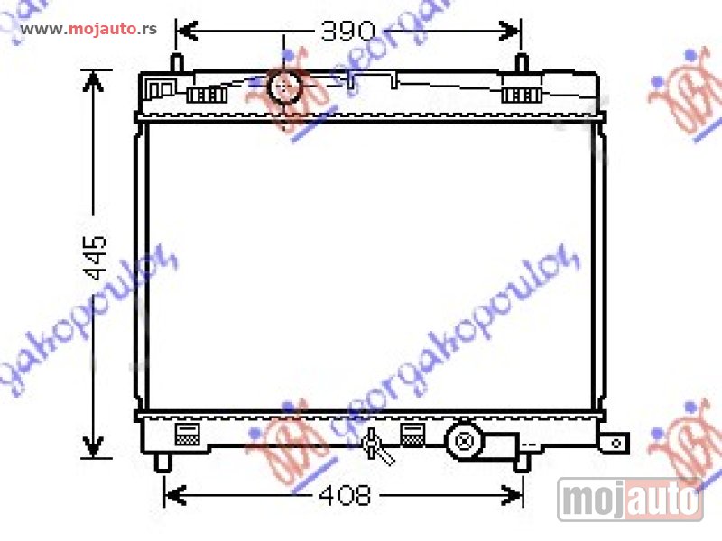 Glavna slika -  HLADNJAK MOTORA BENZIN 1.33 VVT-I (73/74KW) (350x480) 09-11 Toyota yaris 05-11 -dostupno - MojAuto