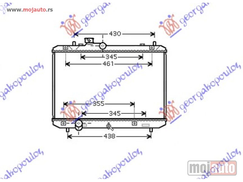 Glavna slika -  HLADNJAK MOTORA 1.3/1.5i 16V (+/-AC) (37.5x55) (MAHLE BEHR) Suzuki swift h/b 06-11 -dostupno - MojAuto