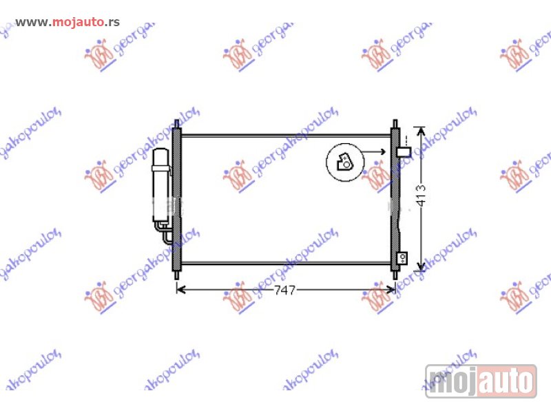 Glavna slika -  HLADNJAK KLIME 1.7 IVTEC (727x380x16) (KOYO) Honda frv 06-11 -dostupno - MojAuto